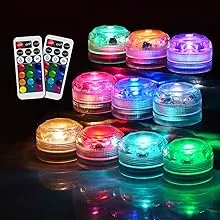 Mini Led Lights With Remote Rgb Multicolor Flameless Candles Submersible Lights 