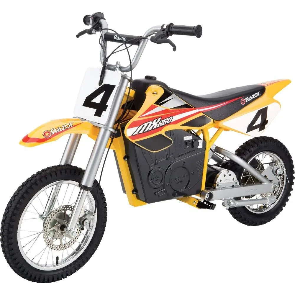 Razor MX650 Dirt Rocket Off-Road Motocross Bike – 36V Electric Ride-On, Up to 17 mph, Dual Suspension, Hand-Operated Dual Brakes, Twist Grip Throttle, Authentic Motocross Bike Geometry