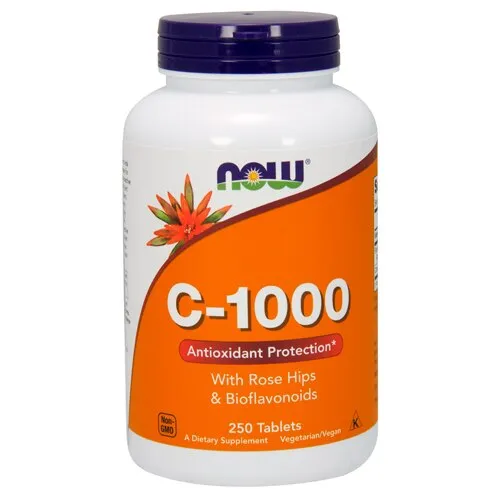 NOW Supplements, Vitamin C-1,000 with Rose Hips & Bioflavonoids, Antioxidant Protection*, 250 Tablets (Pack of 1)