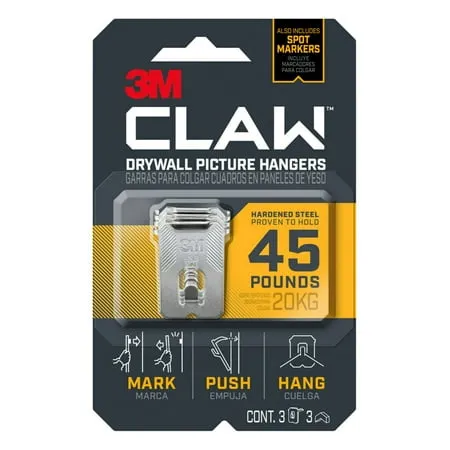 3M Claw Drywall Picture Hanger,Silver