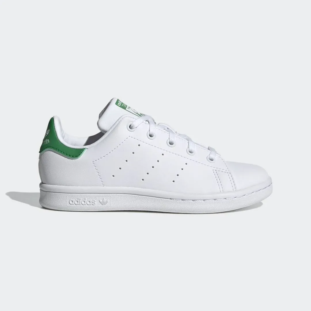 Sz 3- Adidas Originals Kids Stan Smith (End Plastic Waste) Sneaker, White/Green.