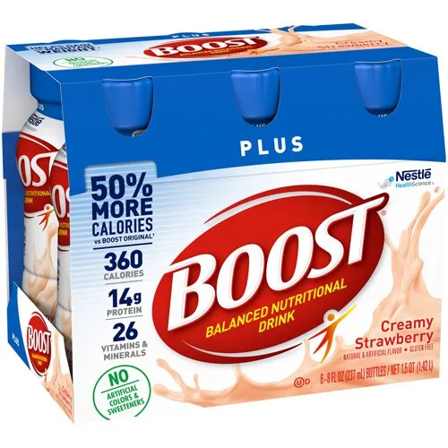 BOOST Plus Nutritional Drink, Very Vanilla, 14 g Protein, 6 - 8 fl oz Bottles