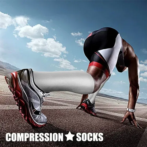 CHARMKING Compression Socks for Women & Men Circulation (3 Pairs) 15-20 mmHg is Best Support for Athletic Running Cycling