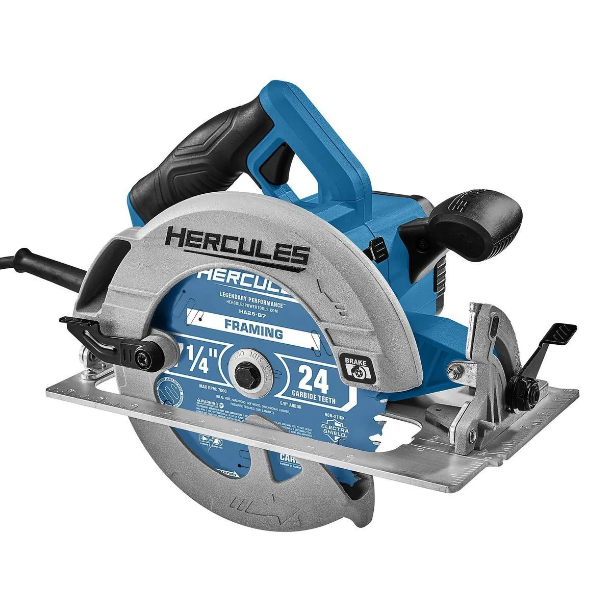 NEW!! Hercules Corded 15 Amp, 7-1/4 in. Heavy Duty Circular Saw - Powerful 5800 RPM Motor with Electric Brake for Smooth Cuts in a Variety of Tough Materials, Includes Saw Blade