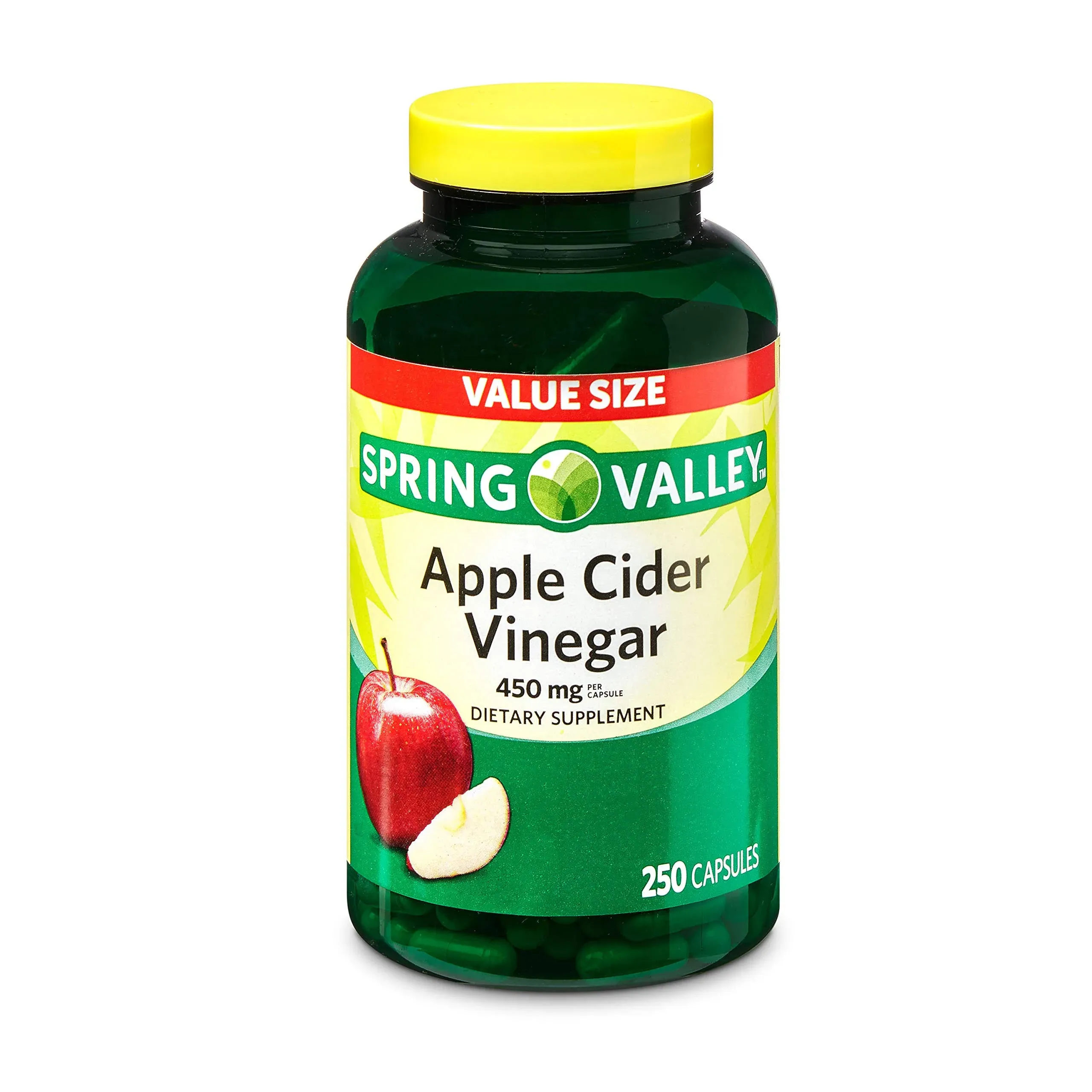 Spring Valley Apple Cider Vinegar Dietary Supplement Value Size 450 Mg 250 Count