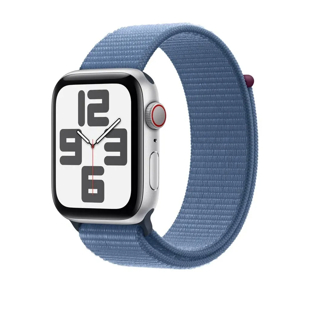 Apple Watch SE (2nd Generation) 40mm / Silver Aluminum Case with Winter Blue Sport Loop / GPS + Cellular