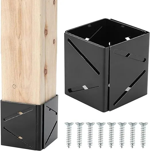 1 Pack Adjustable Post Sleeve - Fits 4x4, 4x6 & 6x6 Wood Posts - Ideal for Repair & Protection - Sturdy and Durable Stainless Steel for Long-Lasting Use