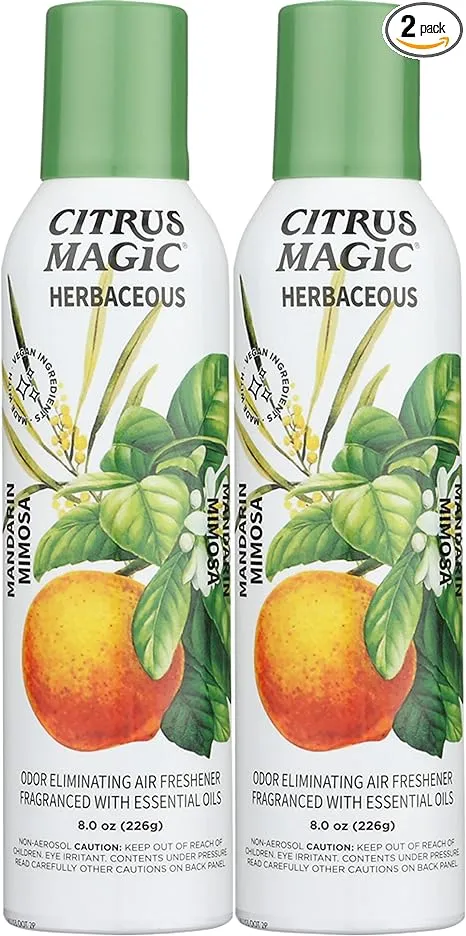 Citrus Magic Herbaceous Odor Eliminating Air Freshener Spray, Mandarin Mimosa, 8-Ounce, Pack of 2Citrus Magic Herbaceous Odor Eliminating Air Freshener Sp…