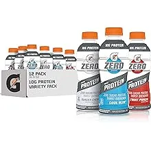 Gatorade Zero With Protein, 10g Whey Protein Isolate, Zero Sugar, vegetarian, Liquid Electrolytes, Cool Blue, 16.9 Fl Oz Bottle, 12 Pack