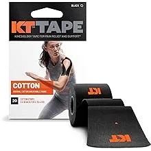 KT Tape, Original Cotton, Elastic Kinesiology Athletic Tape, 20 Count, 10” Precut Strips, Pink, 20 Precut Strips