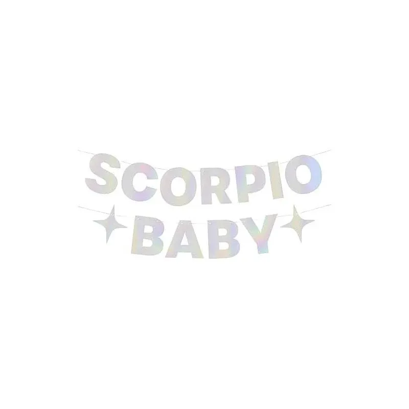 xo, Fetti Scorpio Baby Birthday Party Iridescent Foil Banner - 5 Ft. | Zodiac Scorpio, Horoscope, Astrology Bday Party Decorations Gift