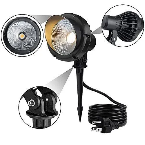 40W Spot Lights Outdoor 120V LED Plug in Spotlight Outdoor 4000LM Ultra Bright F