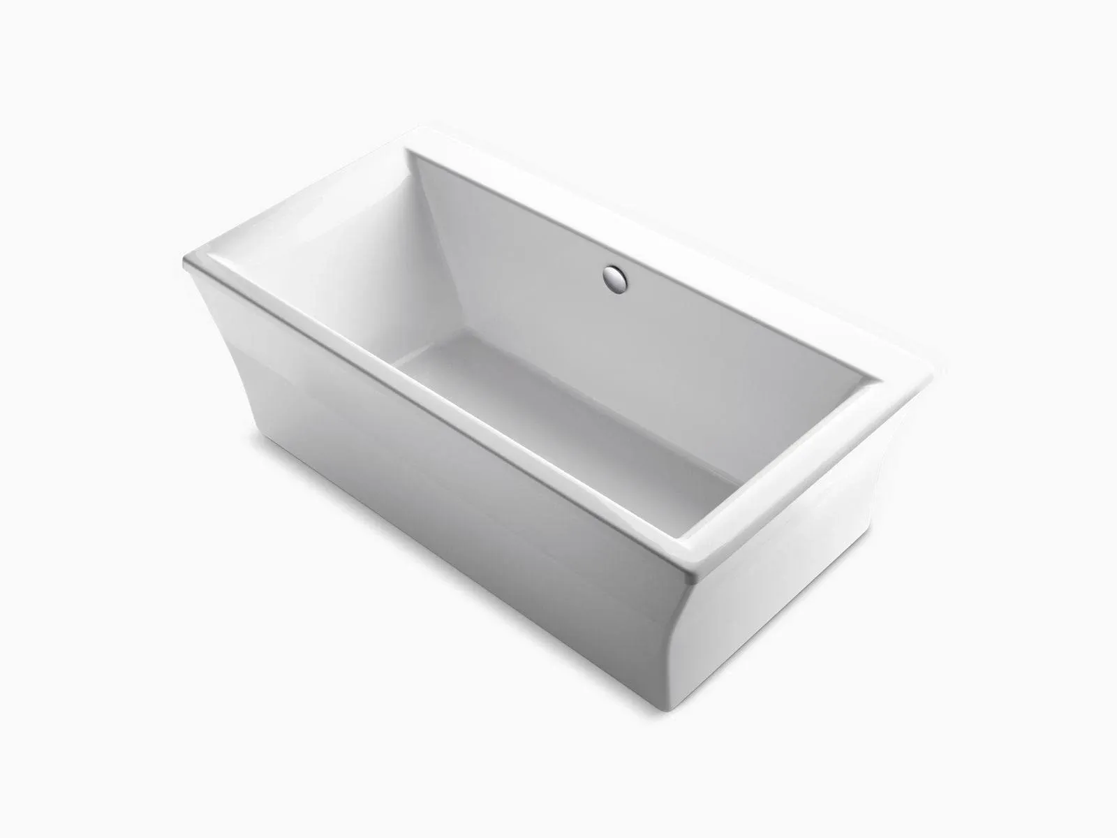 Kohler 6367-0 Stargaze 72-Inch X 36-Inch Freestanding Bath with Fluted Shroud and Center Drain, White, 1-Pack, 60 Or More Gallons