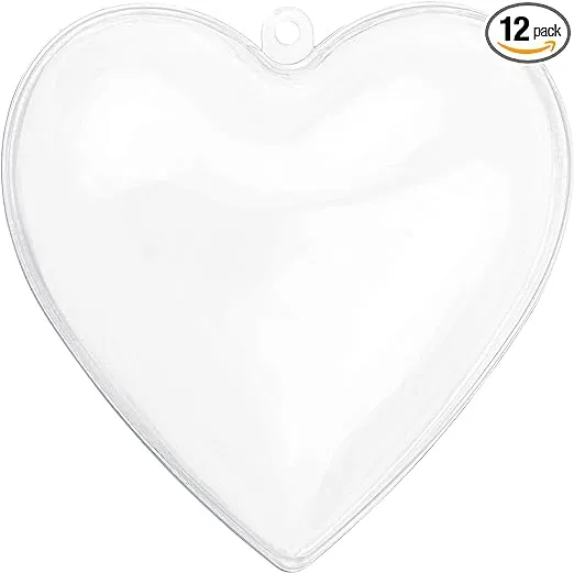 Hammont Heart Shaped Acrylic Candy Boxes - 12 Pack - 2.51"x2.08"x1.18"- Perfect for Weddings, Birthdays, Party Favors and Gifts | Designer Cute Clear Lucite Plastic Treat Containers