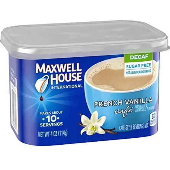 Maxwell House International Decaf Sugar-Free French Vanilla Cafe Instant Coffee