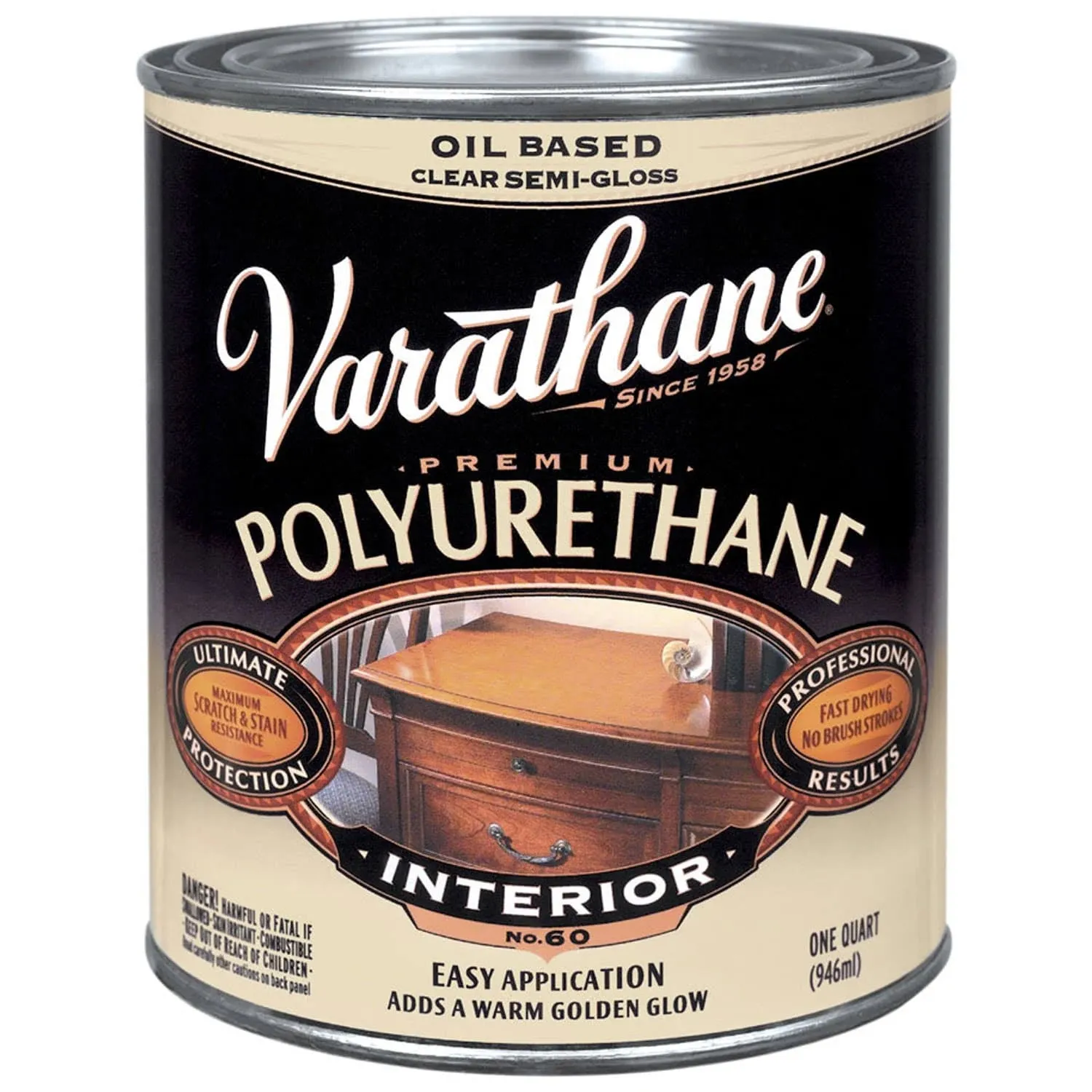 Rust-Oleum 6041H Oil-Based Ultimate Polyurethane, Quart, Semi-Gloss Finish, 32 Fl Oz