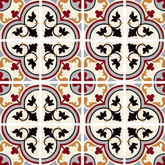 Poromoro Spanish Portuguese Azulejo Style Peel and Stick Backsplash Tile Stickers Set of 16 pcs(3.9_31)