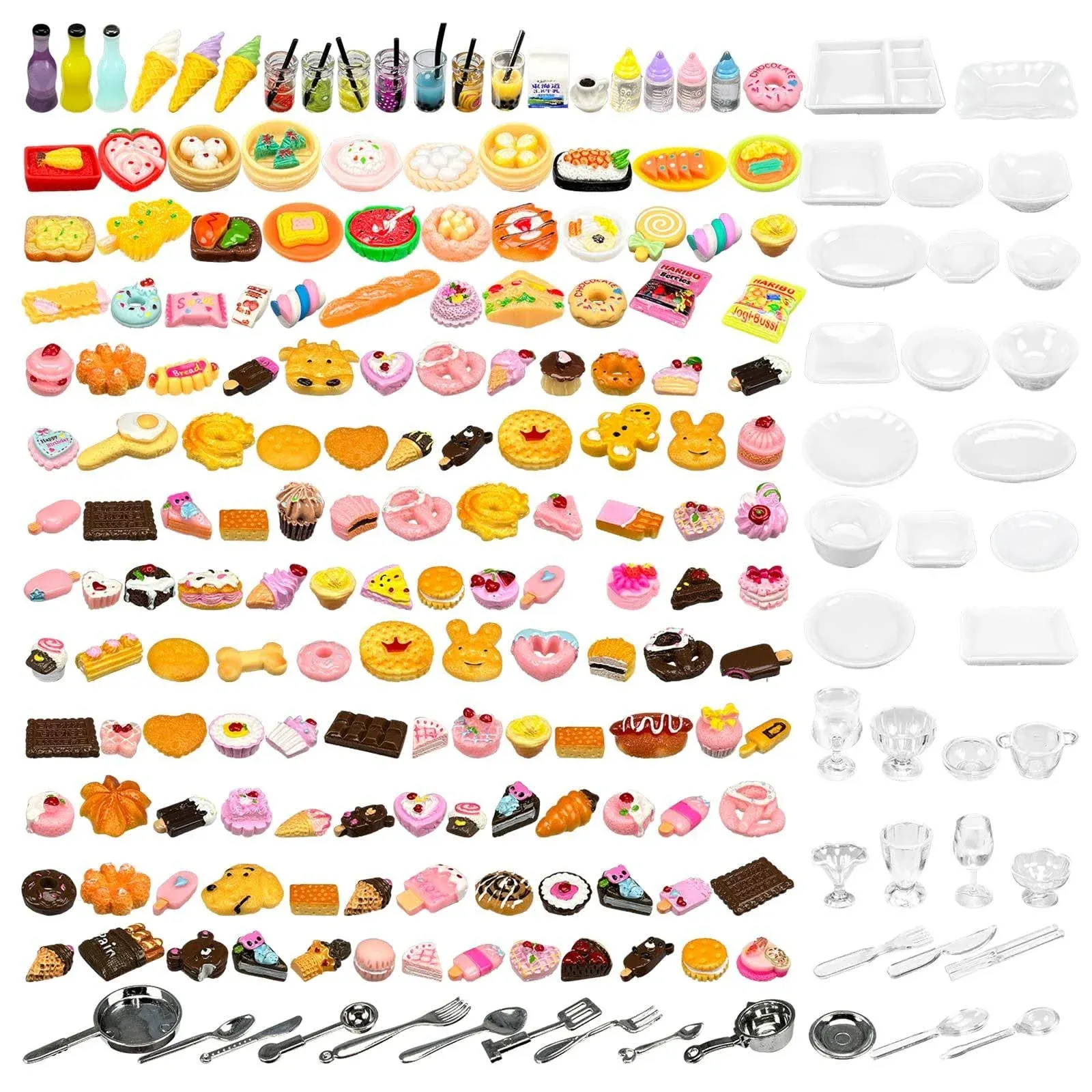 200pcs Miniature Landscape Food Drinks Bottle Mini Toys Doll House Kitchen Pl...