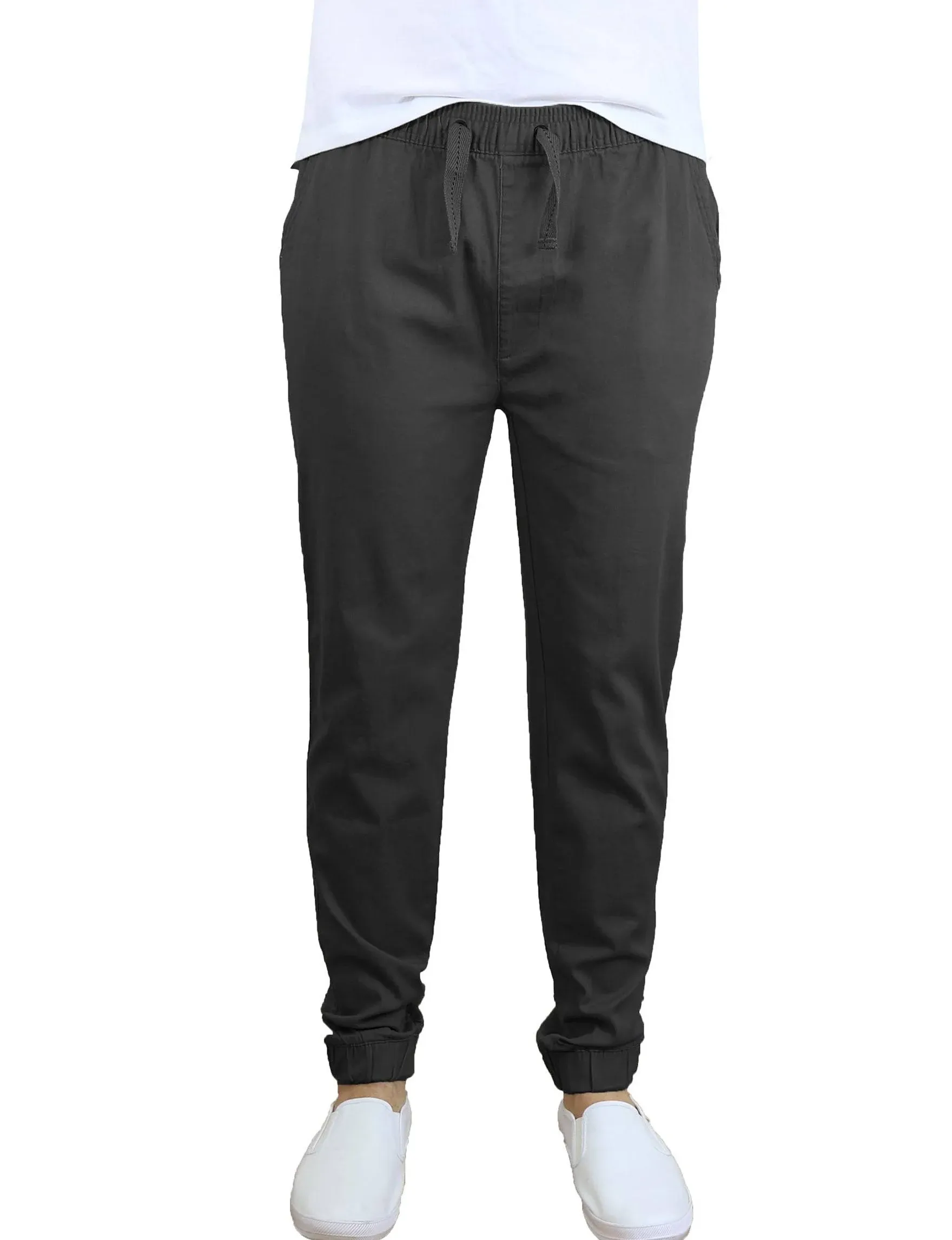 $48 Galaxy by Harvic Men&#039;s Black Drawstring Slim Cuffed Jogger Pants Size M