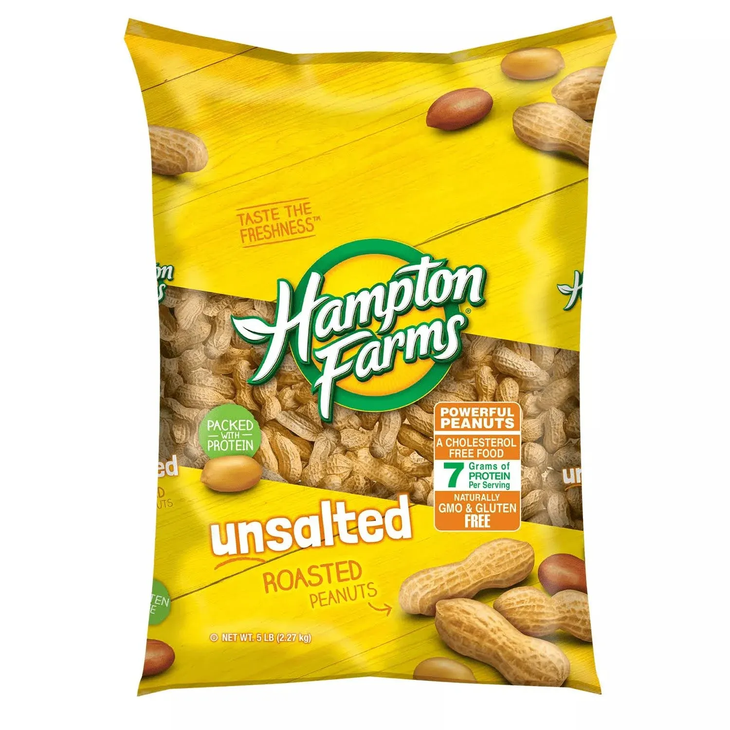 2 PACK Hampton Farms Salted In-Shell Peanuts 5lbs EACH -FREE SHIPPING