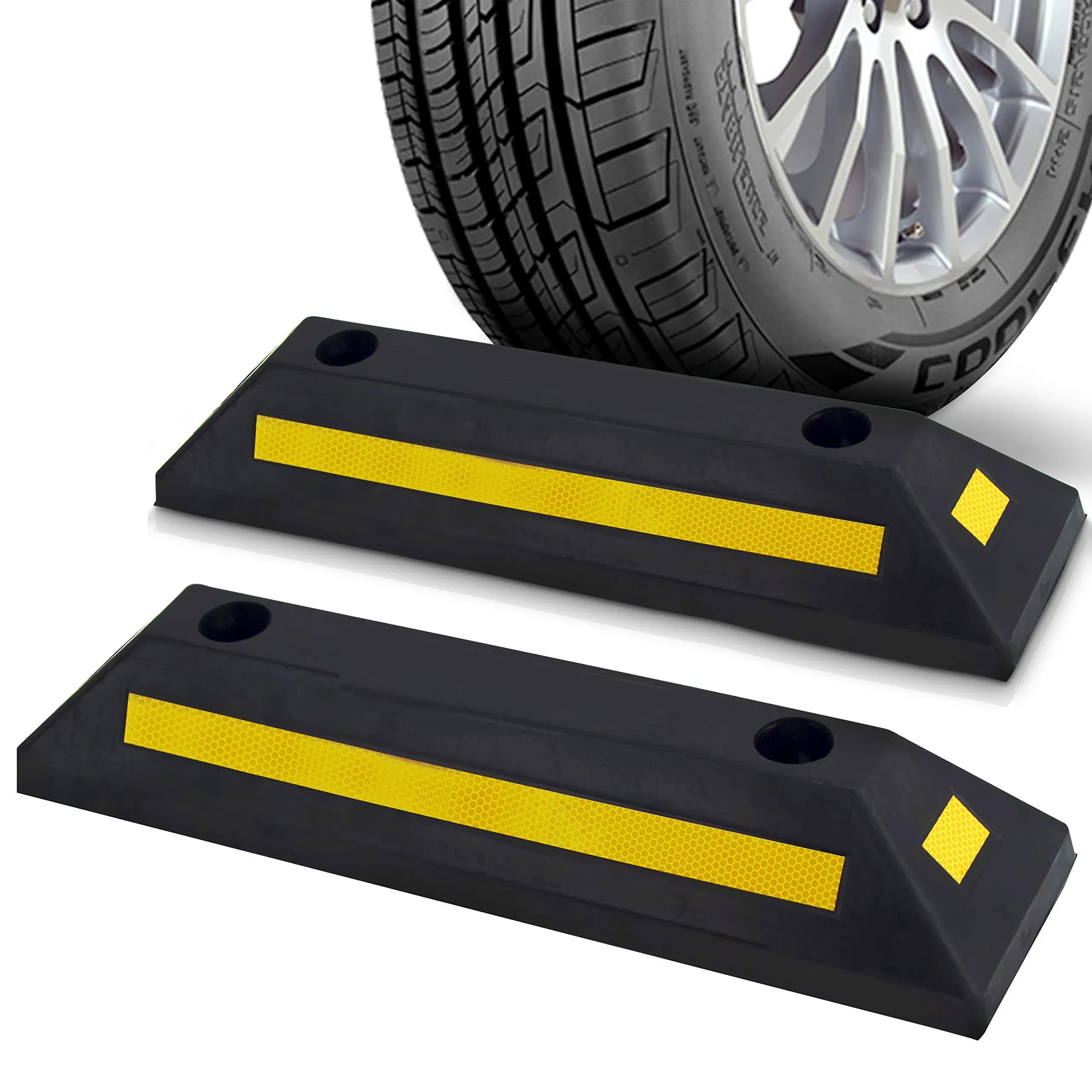 Pyle PCRSTP11X2 - Vehicle Wheel Stop - Car & Truck Parking Curb Tire Stop, Heavy ...