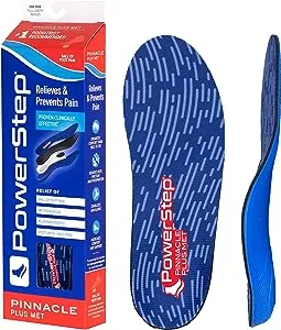 PowerStep Pinnacle Plus Ball of Foot Pain Relief Orthotics - Shoe Inserts for Metatarsalgia, Arch Support, and Morton's Neuroma Pain Relief - Shoe Insoles with Metatarsal Pad (M 11-11.5)