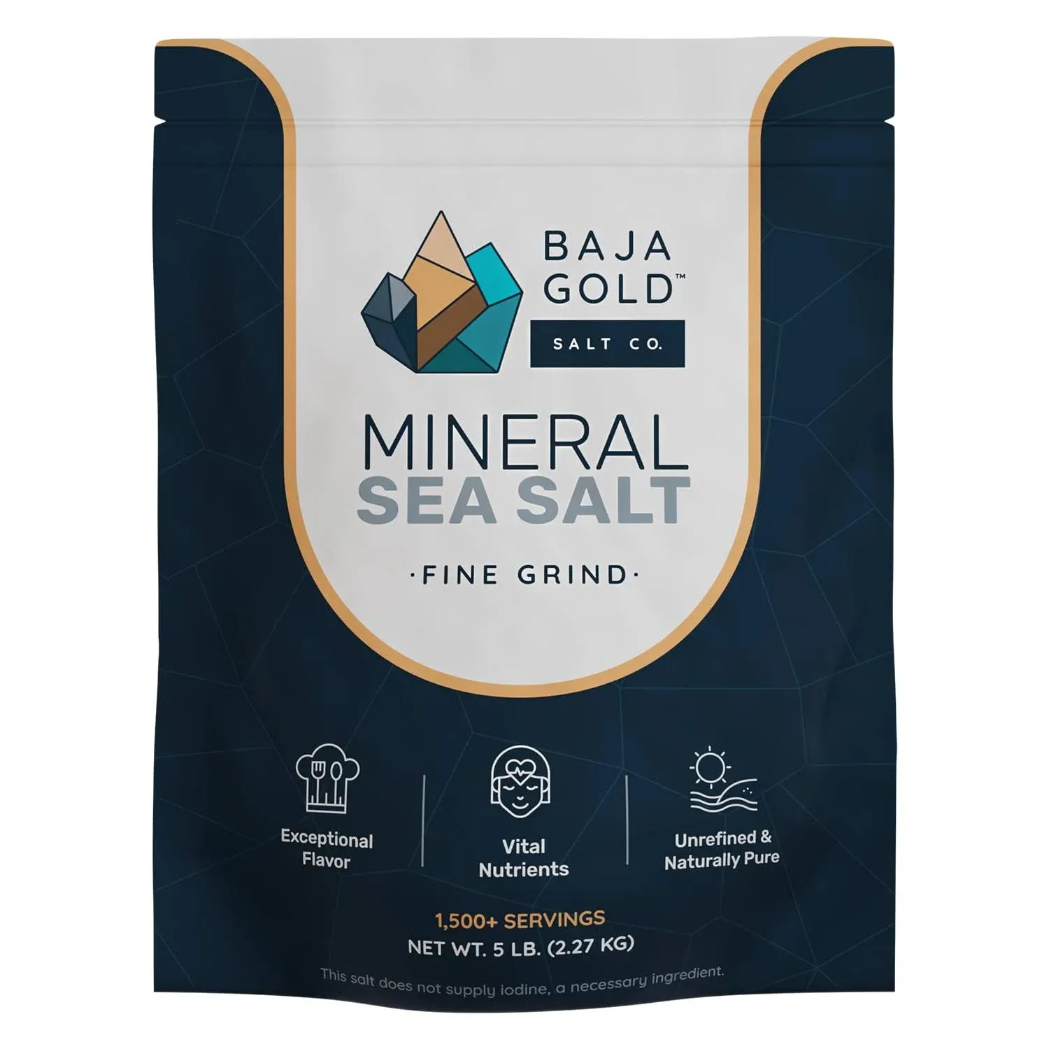 Baja Gold Salt Co. Fine Grind Mineral Sea Salt, 5 lb