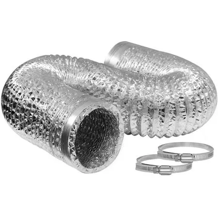 Vivohome 25 Feet Aluminum Flexible Dryer Vent Hose 2 Clamps for Hvac Ventilation