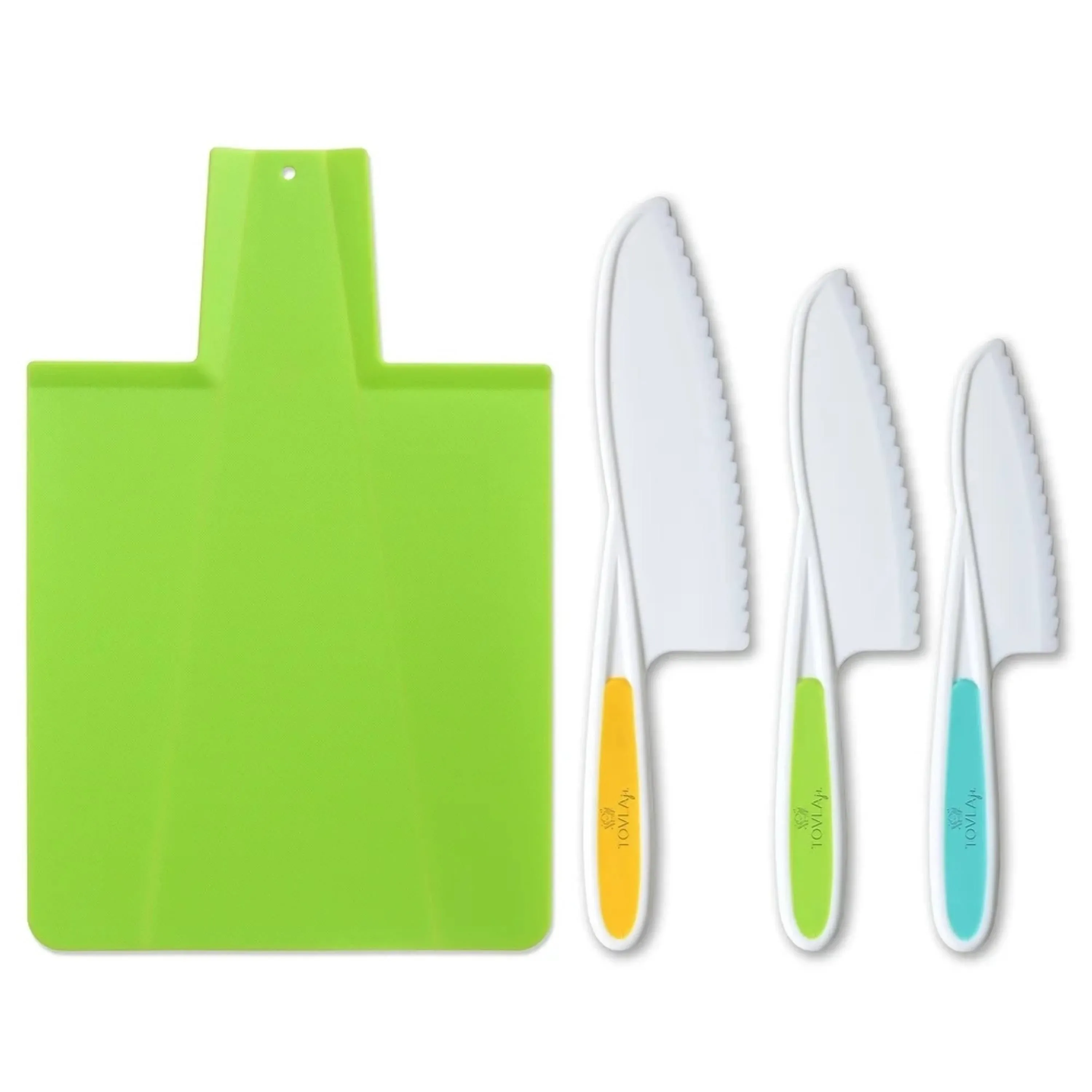 Tovla Jr. Kids Kitchen Knife and Foldable Cutting Board Set