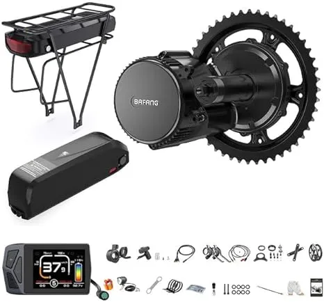 BAFANG BBS02B 48V 750W Mid Drive Kits Mid Motor Ebike Conversion Kits with Optional Chainring Wheel and Display&Ebike Battery Fit 68-73MM BB Size Bikes