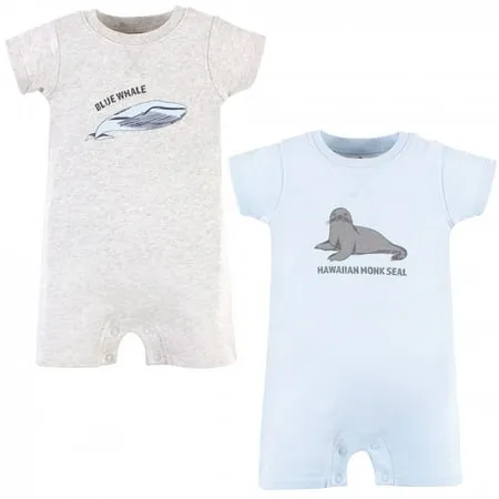 Touched by Nature Unisex Baby Organic Cotton Rompers Endangered Seal 3-6 Months