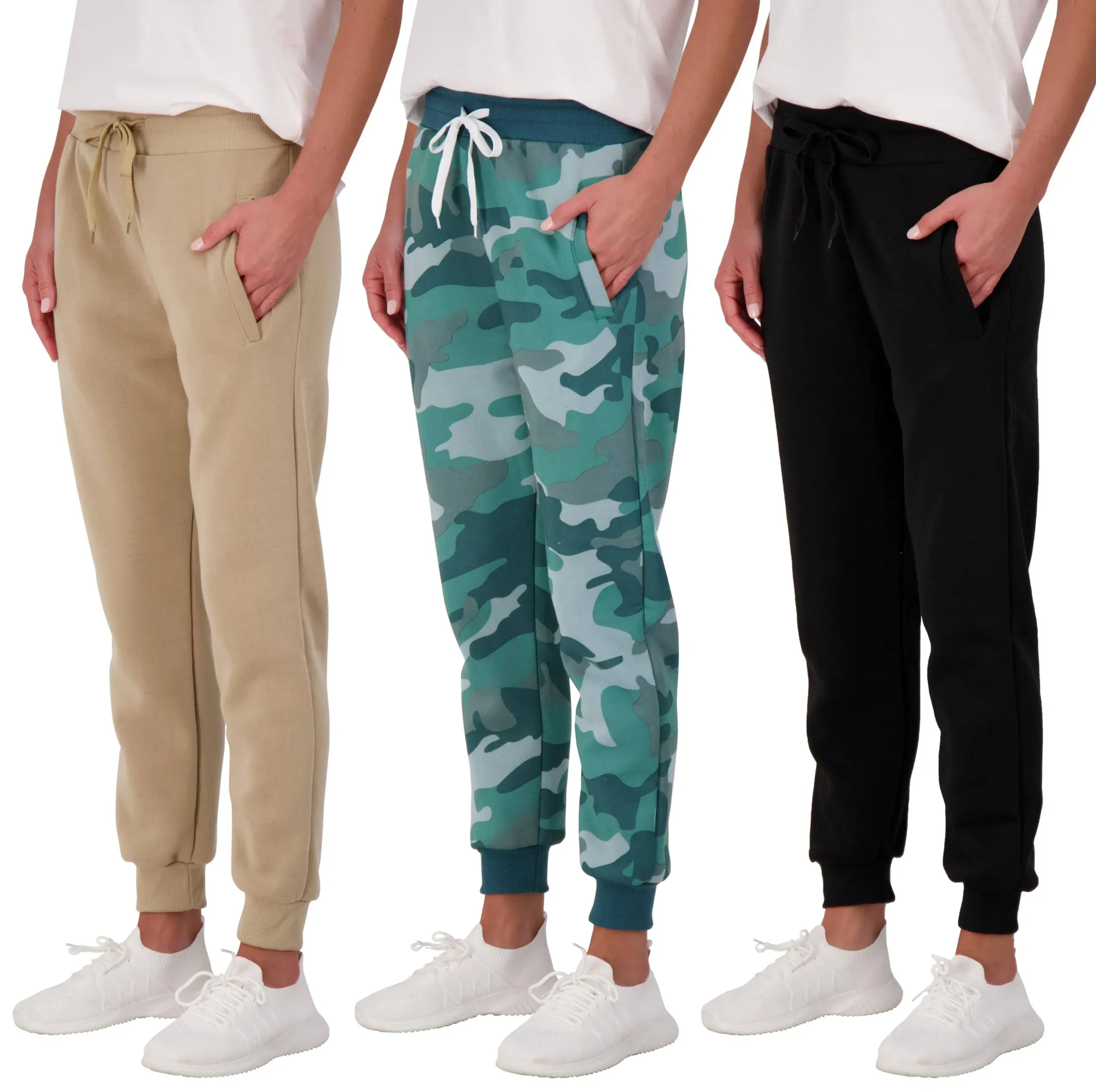 Real Essentials 3 Pack: Women's Relaxed Fit Ultra-Soft Ultra-Warm Fleece Jogger ...