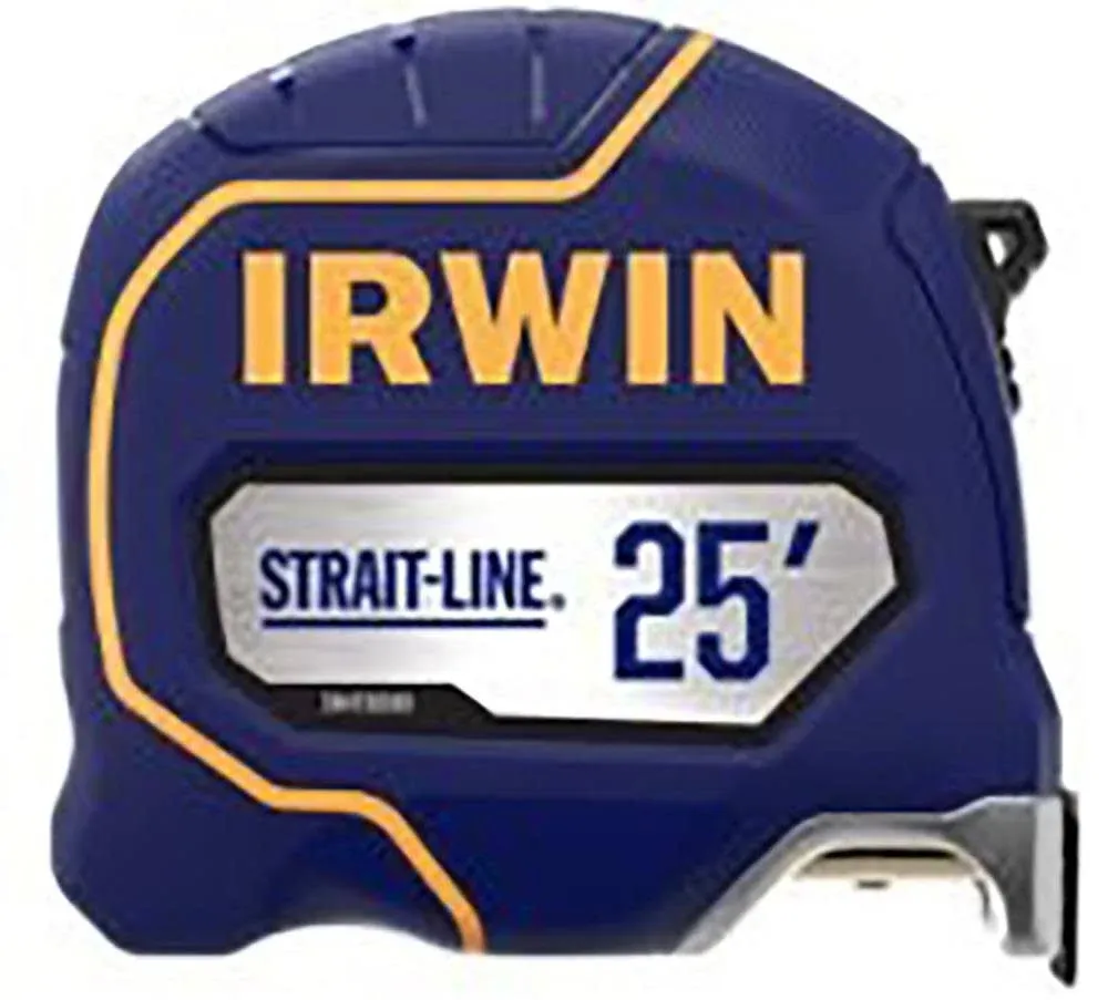 IRWIN Strait-LINE Tape Measure, 25 ft, Includes Retraction Control, For All Your Measuring Needs (IWHT39393S)