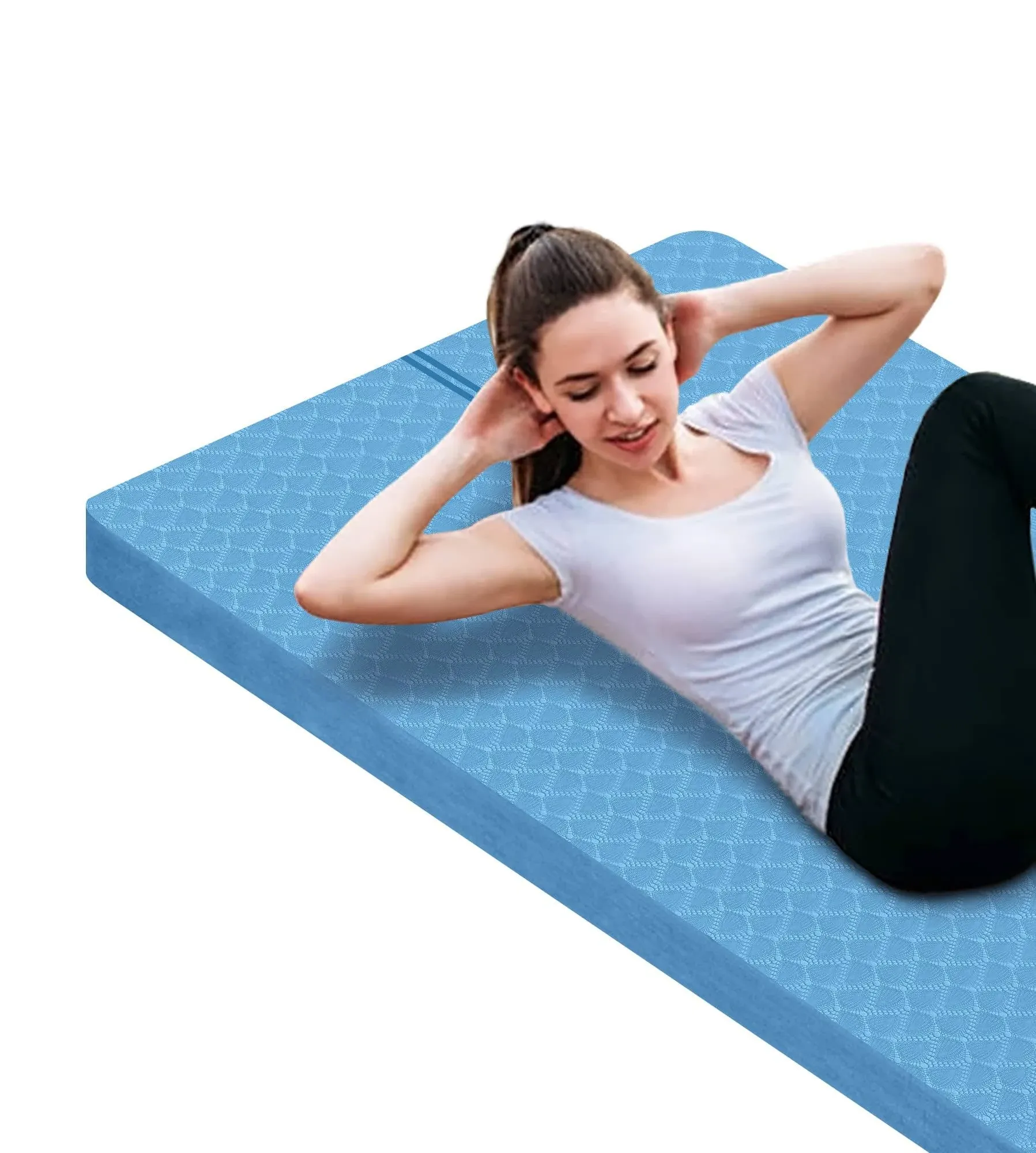 nuveti Large Exercise Mat - 15mm/20mm/30mm Thick Yoga Mat | Workout Mat for Fitness, Yoga, Pilates, Stretching & Floor Exercises for Women & Men with Free Carrying Bag