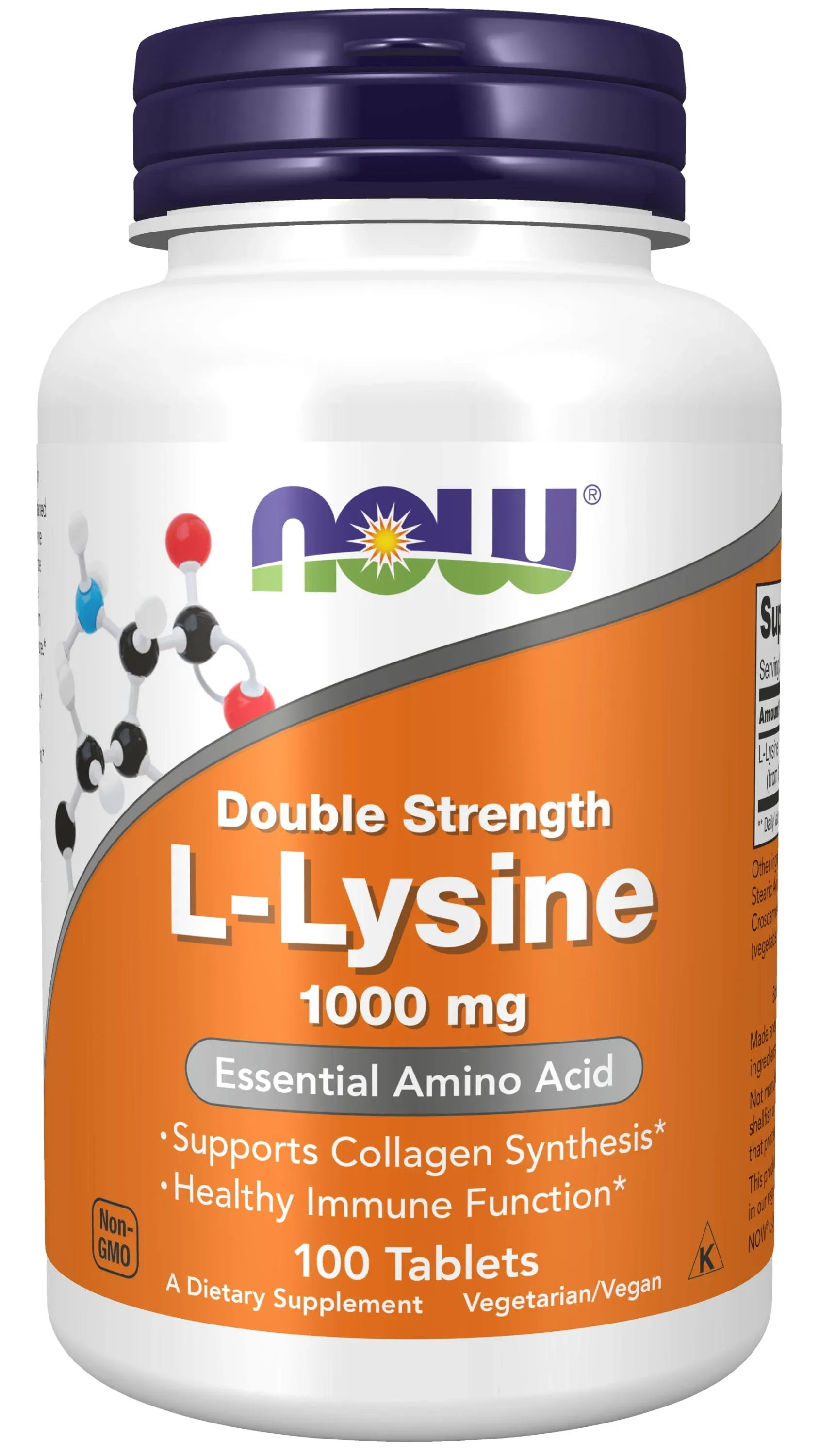 Now Foods L-Lysine Double Strength 1000 MG 250 Tablets