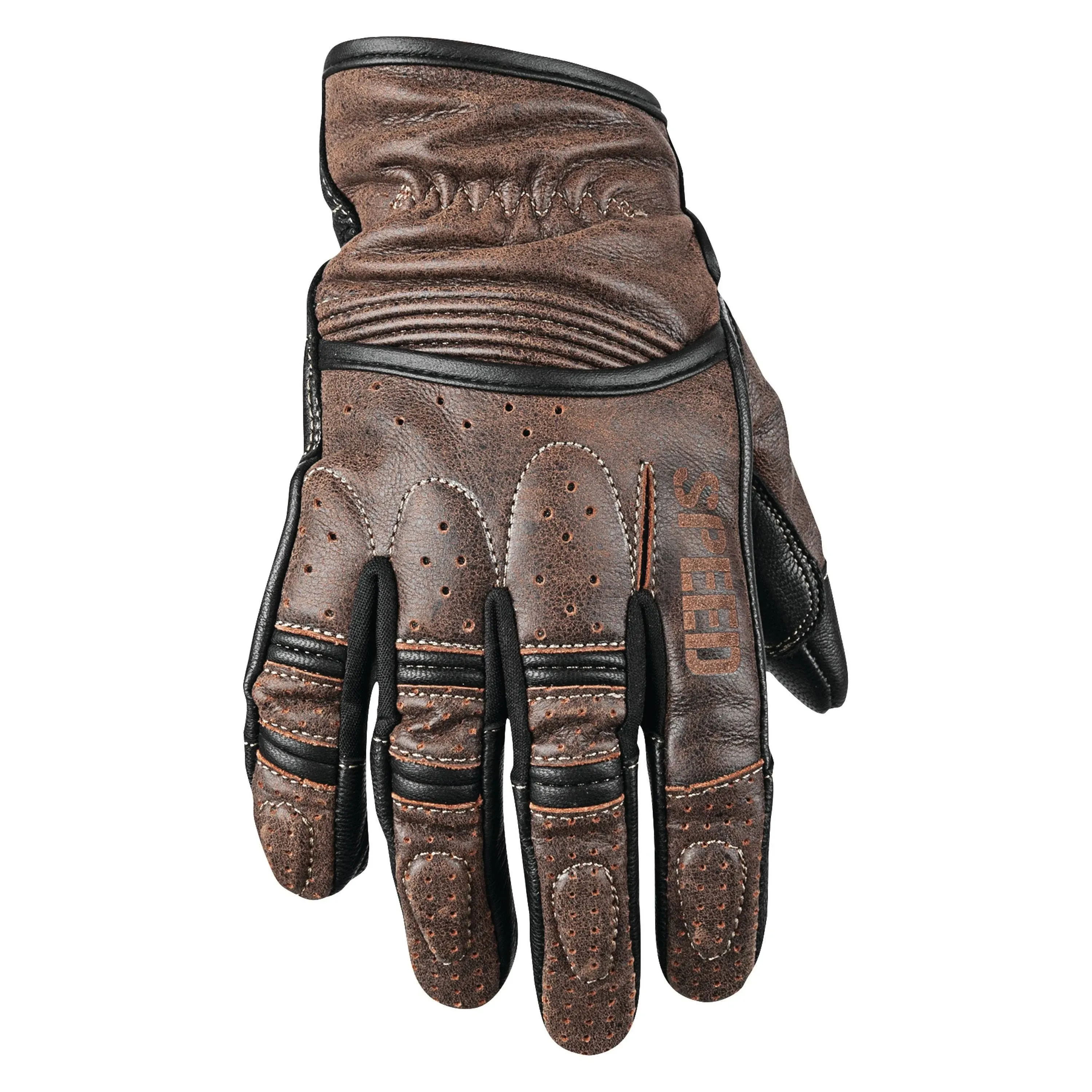 Speed and Strength Distressed Brown Rust and Redemption Leather Gloves