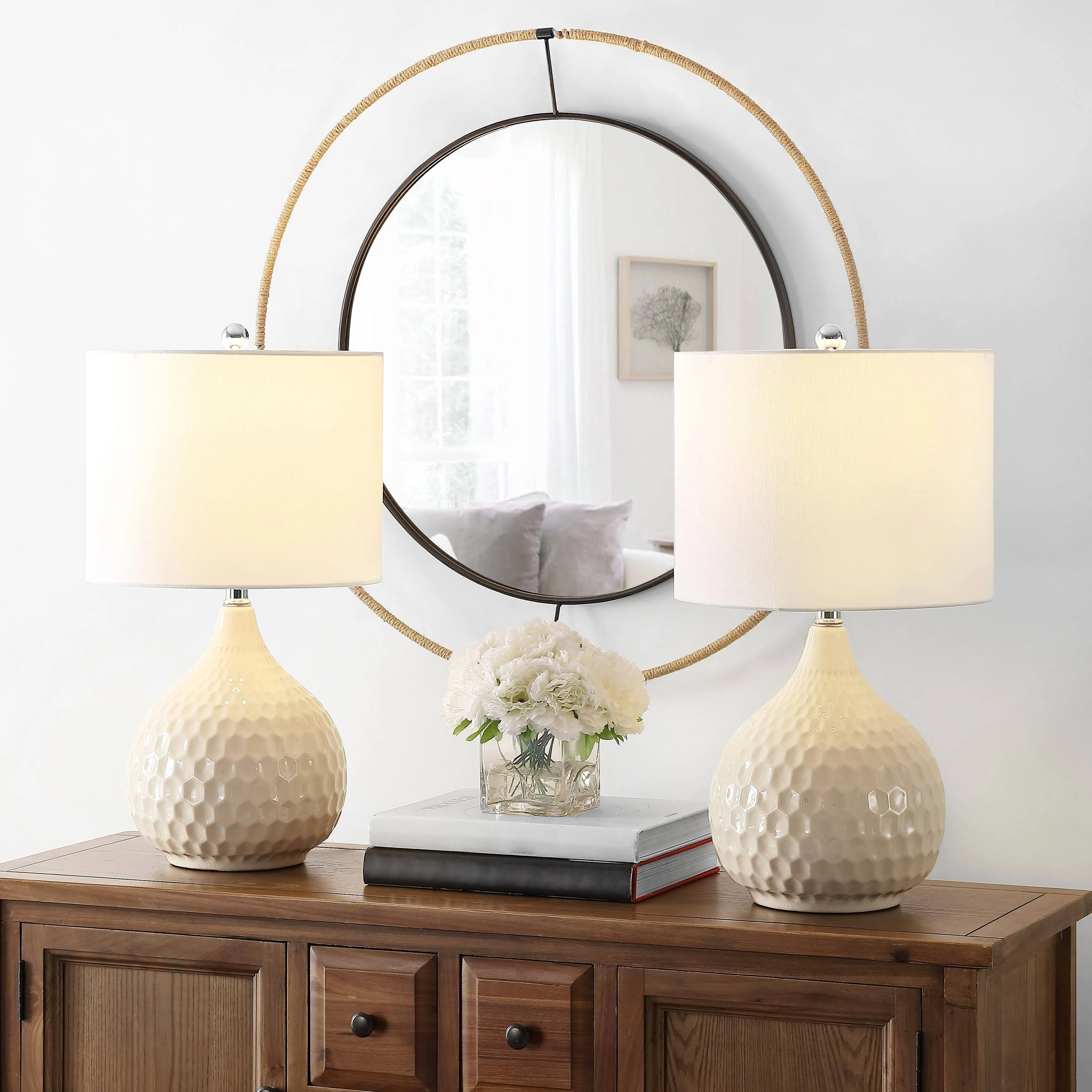 Nalon Table Lamp Ivory Safavieh