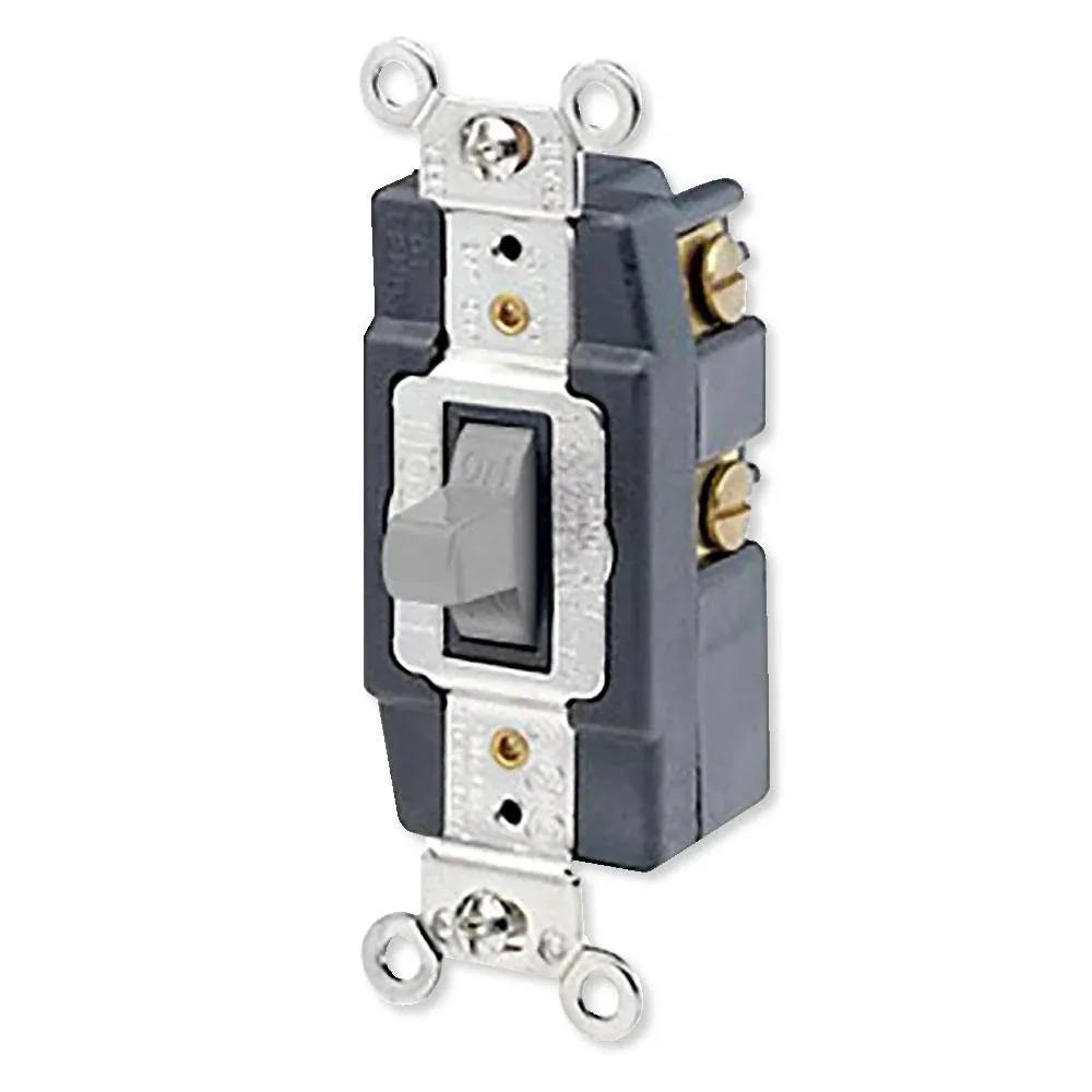 Leviton Single-Pole AC Quiet Toggle Switch, Momentary Contact, 15A, 120/277V