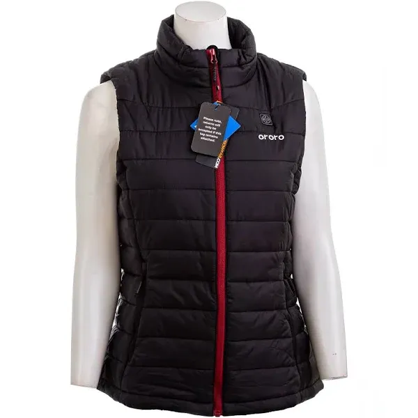 ORORO Women&#039;s Lightweight Heated padded Vest with Battery Pack Black Size Medium