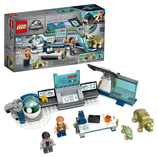 Lego Jurassic World Toy, Dr. Wu’s Lab Baby Dinosaurs Breakout