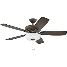 Hinkley 52" Highland LED Illuminated Indoor Ceiling Fan - Matte Black, Two-Sided Fan Blades to Customize with Décor