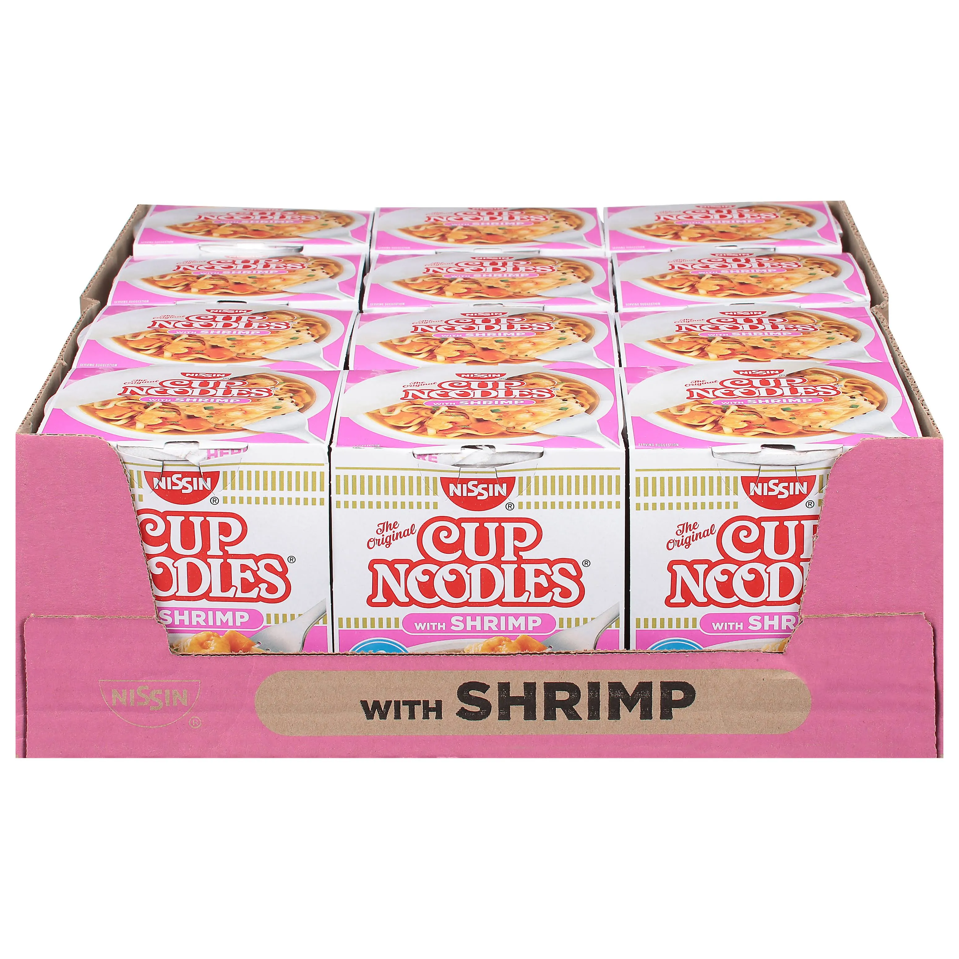 Nissin Cup Noodles Ramen Noodle Soup, with Shrimp - 12 pack, 2.25 oz cups