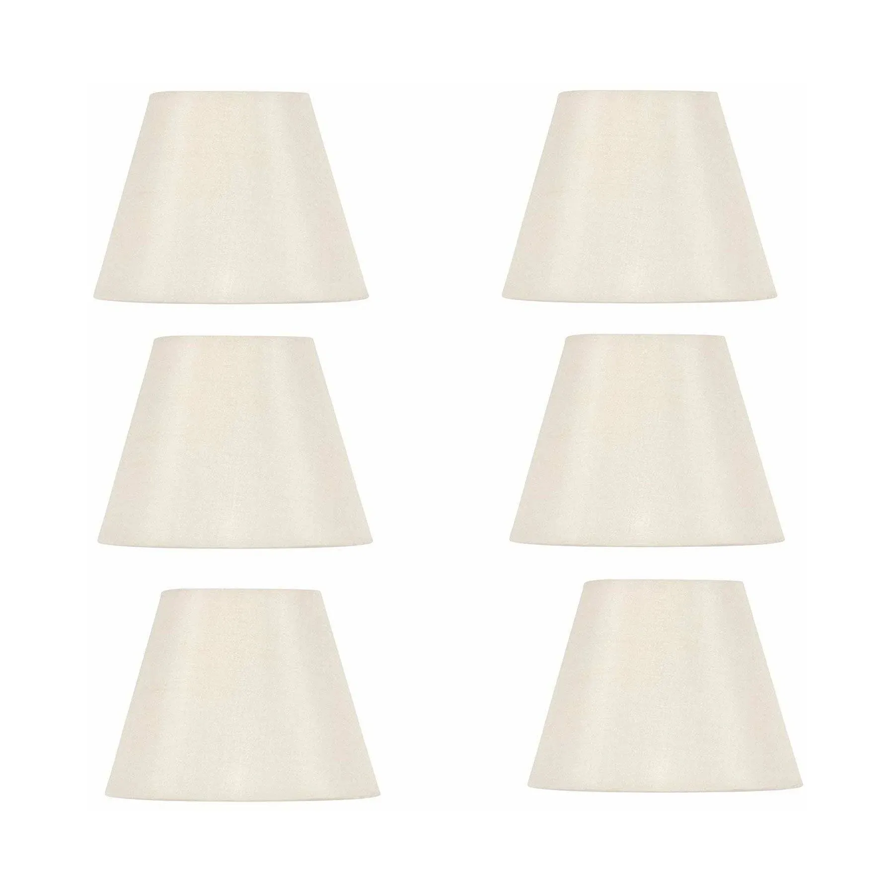 White Linen 6" Empire Clip-on Chandelier Lampshade, Set of 6