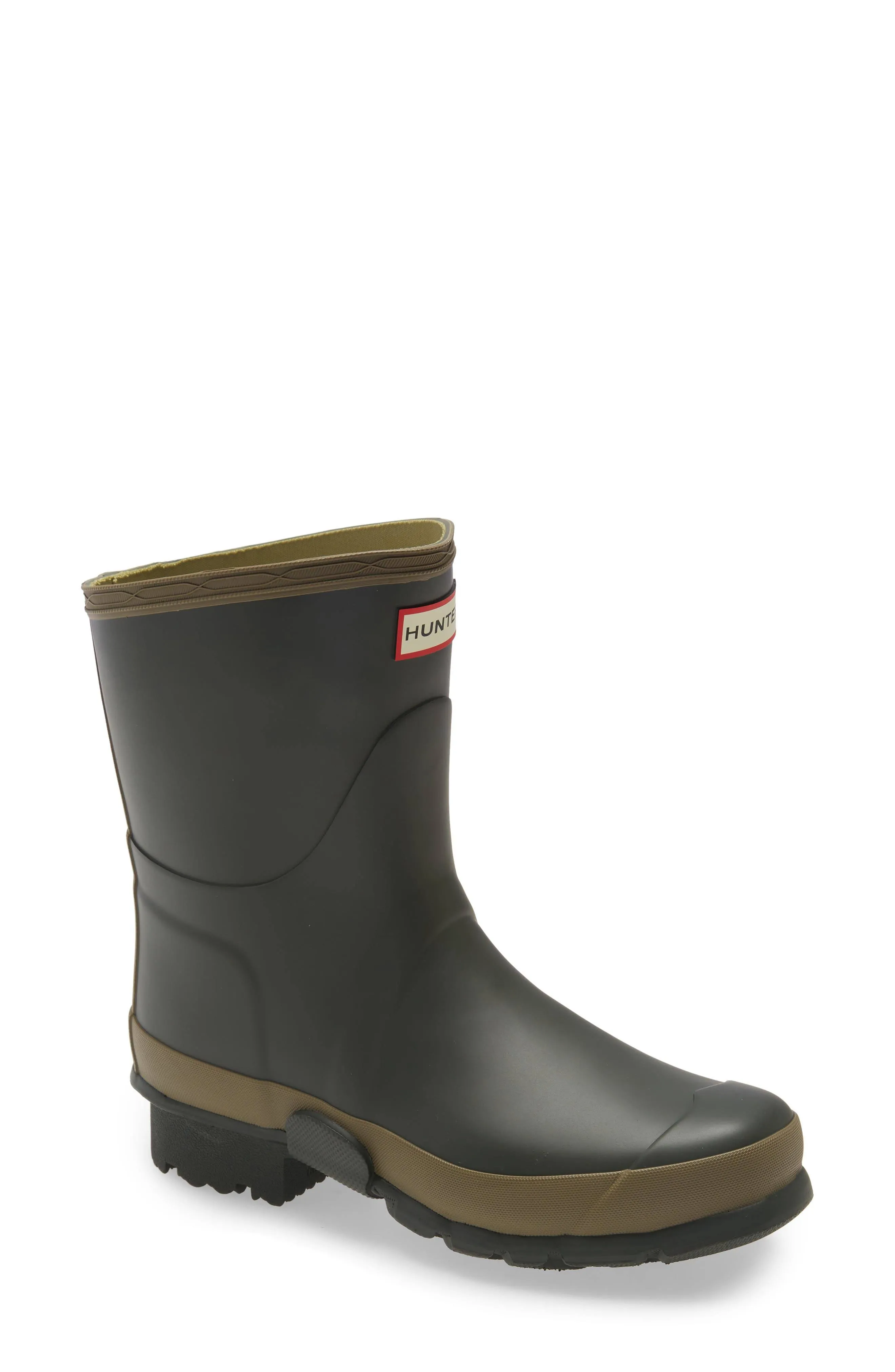 Hunter Field Gardener Short Boot Women's Wellington Boots - Dark Olive/Clay