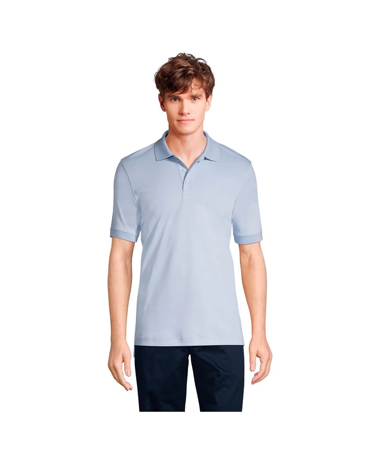 Lands' End Men's Short Sleeve Interlock Polo Shirt