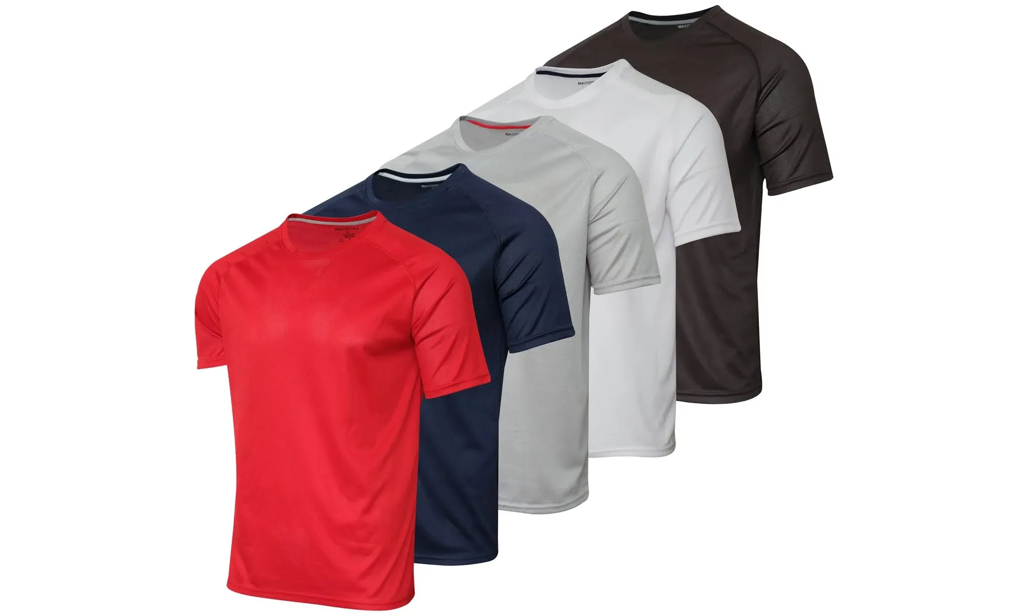 Real Essentials 5 Pack Men’s Active Quick Dry Mesh Crew Neck T Shirts | Athletic Short Sleeve Tee (Available in Big & Tall)