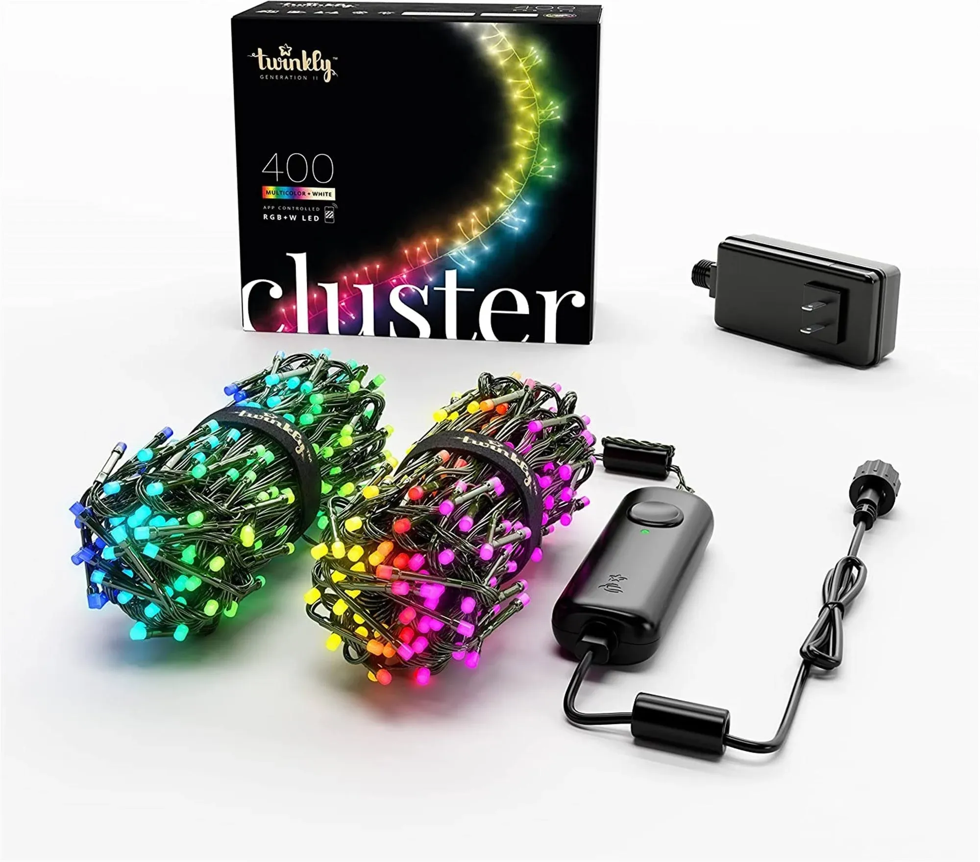 Twinkly Cluster App-Controlled LED Cluster Lights String with 400 RGB+W, 19.7 - Modern - Novelty Lighting - by Esbenshades Greenhouses | Houzz