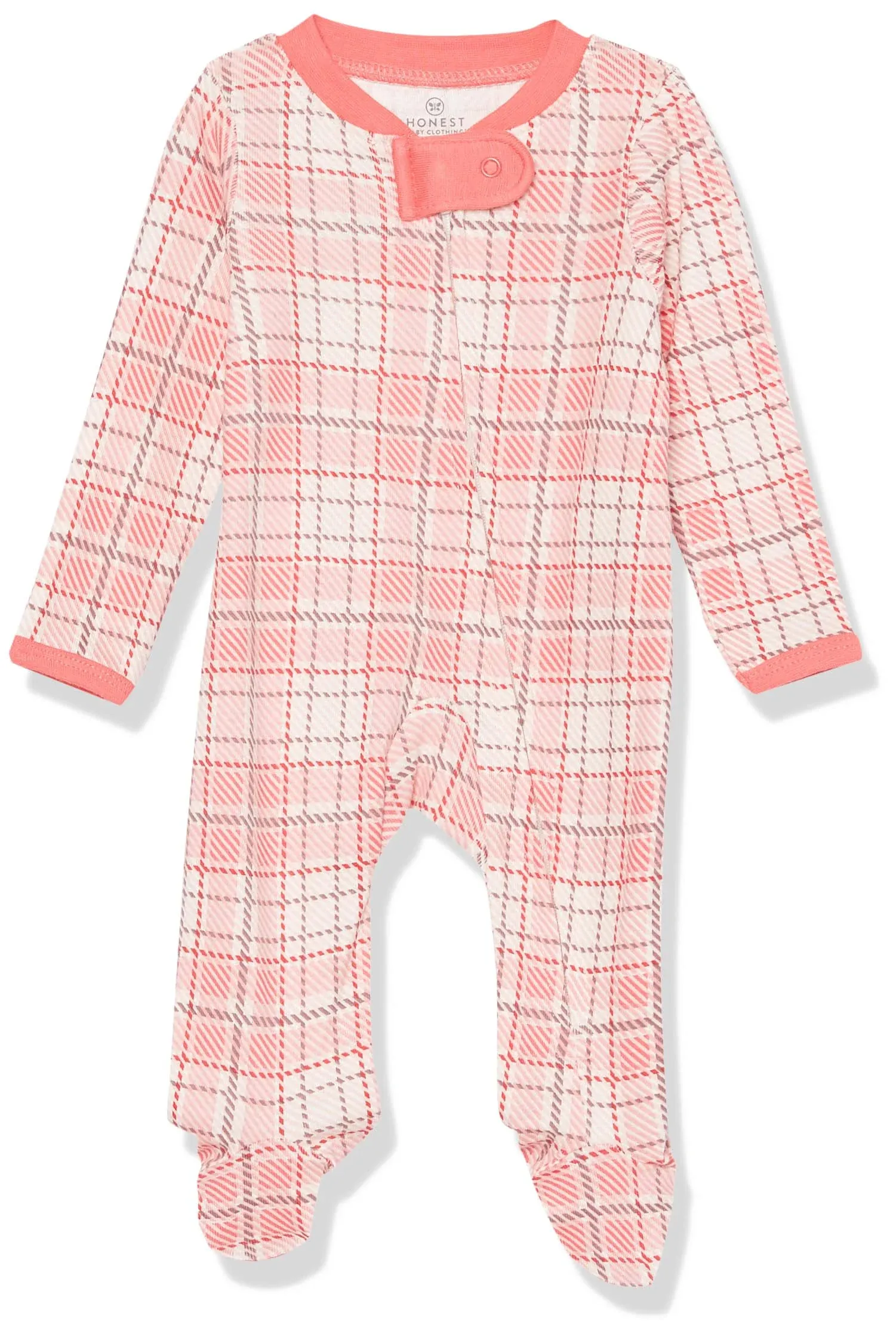 HonestBaby Baby Sleep and Play Footed Pajamas One-piece Sleeper Jumpsuit Zip-front Pjs Organic Cotton