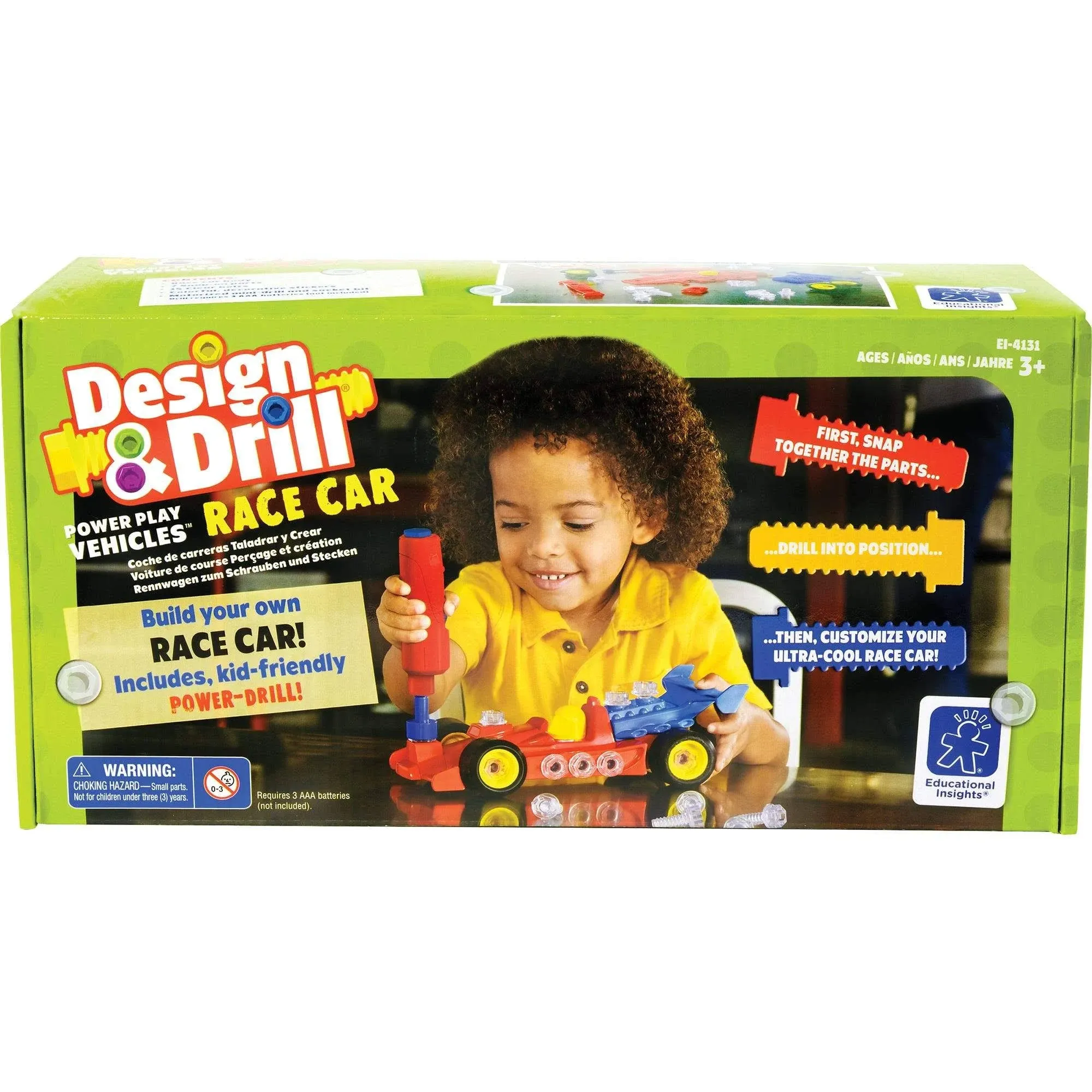 Design & Drill Power Play Vehicles Race Car - Educational Insights