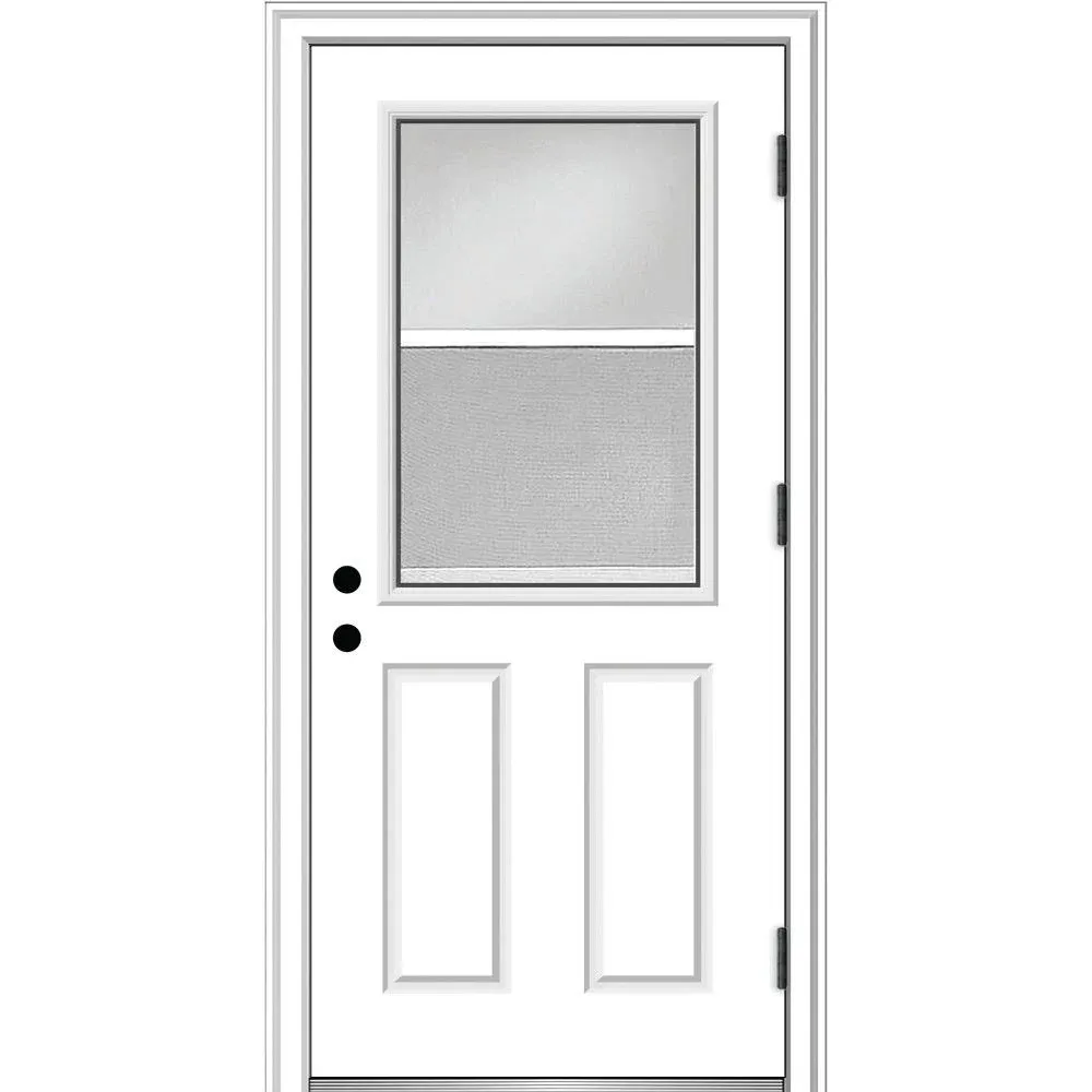 Clear Glass Venting Half Lite Primed Fiberglass Prehung Front Entry Door Verona ...